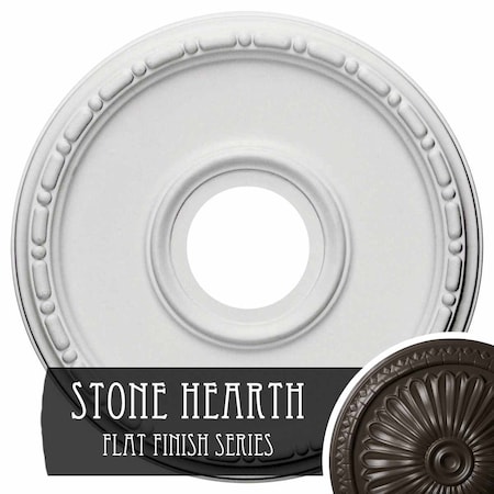 Ekena Millwork Medea Ceiling Medallion (Fits Canopies up to 5 3/8"), 16 1/2"OD x 3 7/8"ID x 1 1/2"P, Stone Hearth CM16MESHF